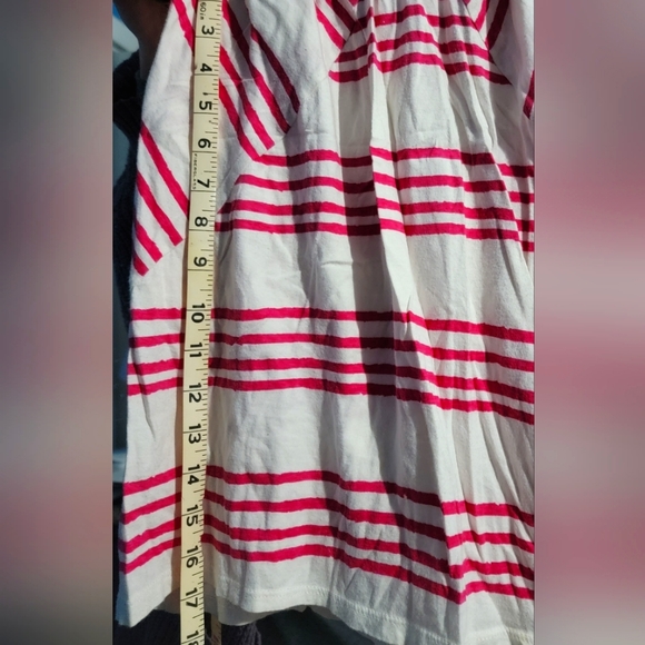 Rip Curl strapless sundress w/pockets SIZE L. No stains White w/ pink stripes - Picture 3 of 6